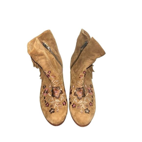 Sam Edelman Letti Leather Tassle Booties Floral Embroidered Size 10 M Festival - Picture 11 of 13